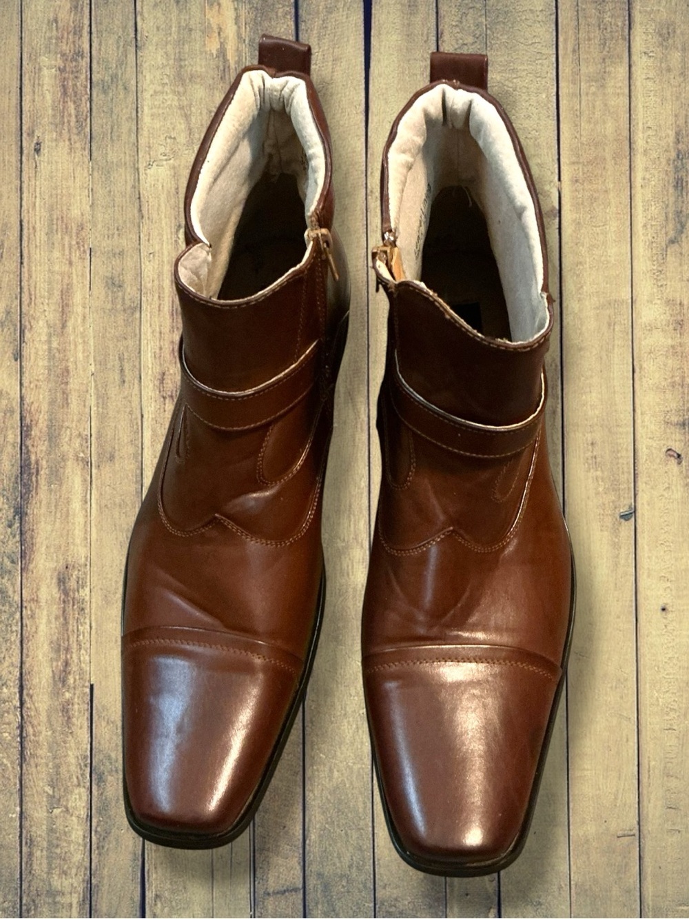 🌺Majestic Collection Brown Leather Ankle Boots with Side Zip-Leather Lining